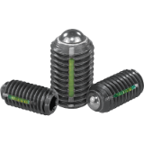 K0325 - Spring plungers with hexagon socket and ball, LONG-LOK secured, steel