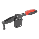 K0661 - Toggle clamps horizontal with safety interlock with straight foot and adjustable clamping spindle