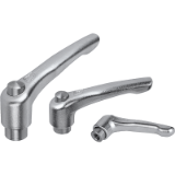 K0124 - Clamping levers with protective cap with internal thread, stainless steel