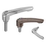 K0124 - Clamping levers with external thread, stainless steel