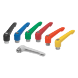 K0270 - Clamping levers with plastic handle internal thread, metal parts stainless steel
