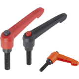 K0269 - Clamping levers with push button external thread