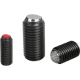 K0383 - Ball-end thrust screws without head with flattened balll