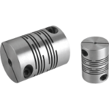 Sprzęgła sprężynowe aluminiowe - Beam couplings aluminium with clamping hubs